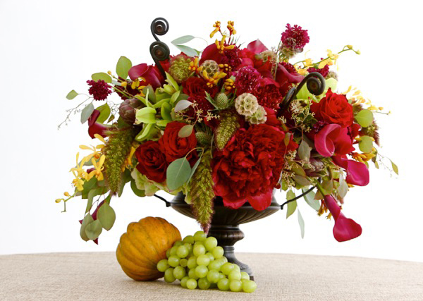 A bold centerpiece in our antique black urn.