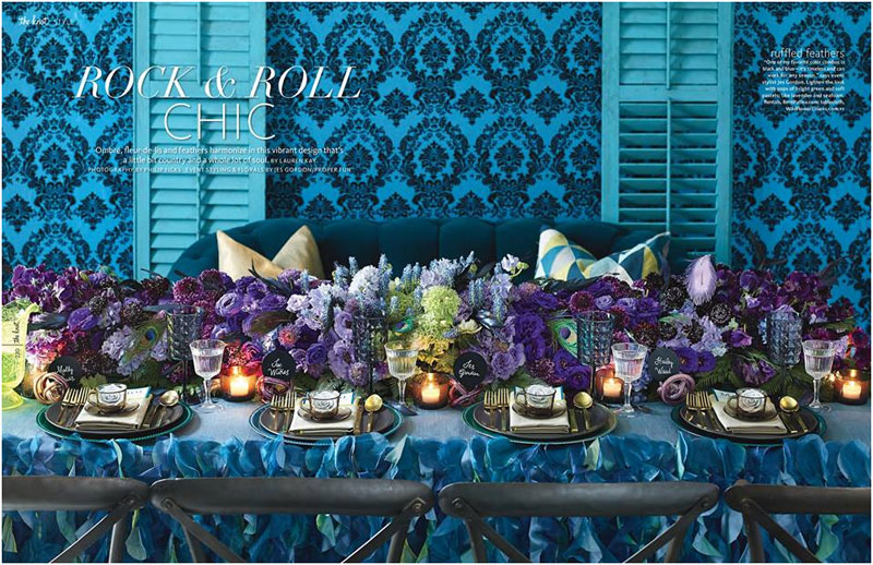 Jes designed this eclectic tabletop for the knot magazine