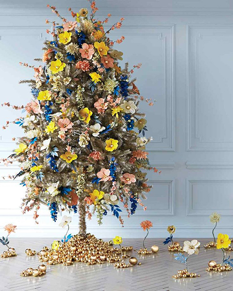 1. Floral-Fantasy Christmas Tree