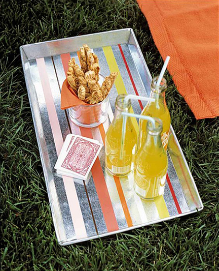 3. A striped zinc tray for serving.