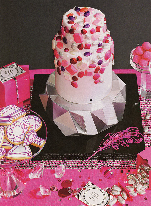 hot pink wedding dessert table