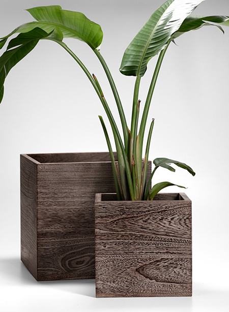 modern indoor kiri wood planters