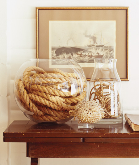 nautical decor at home with rope