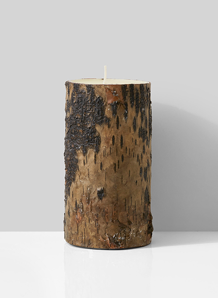 birch bark pillar candle
