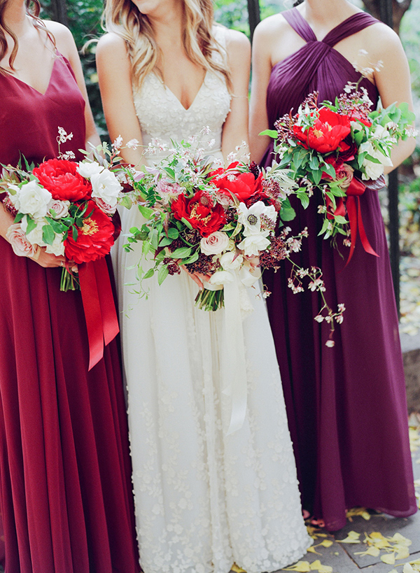 NYC bride peony and anemone wedding bouquet