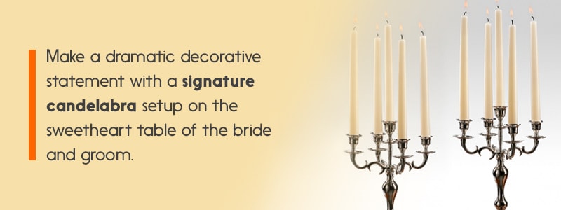 Using candelabra in wedding