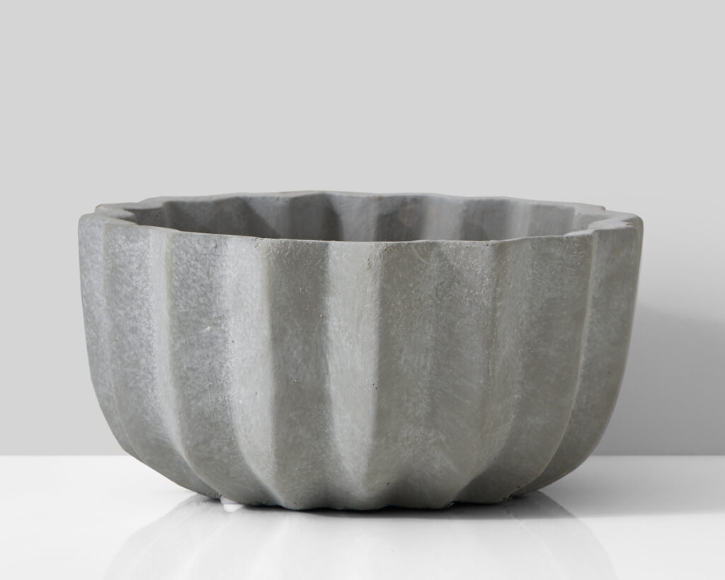 cement pleated bowl