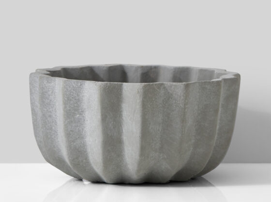 cement pleated bowl