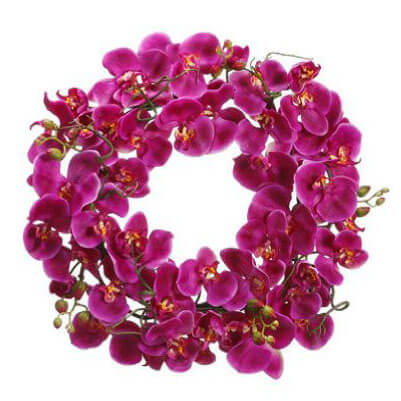 faux pink phalaenopsis orchid wreath
