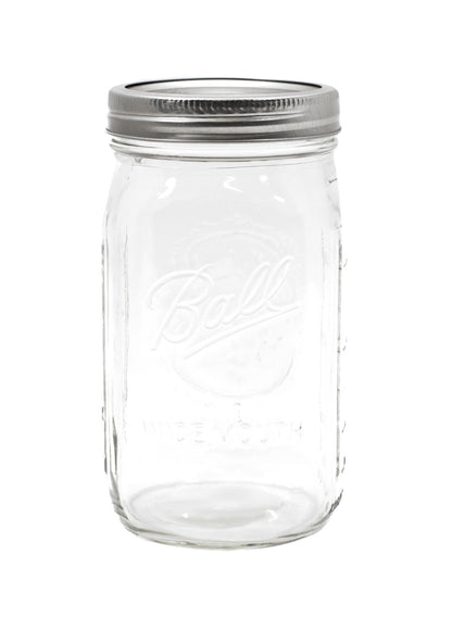 6.5in Tall of 1 Quart Ball Wide Mouth Mason Canning Glass Jar Decor Jamali Garden