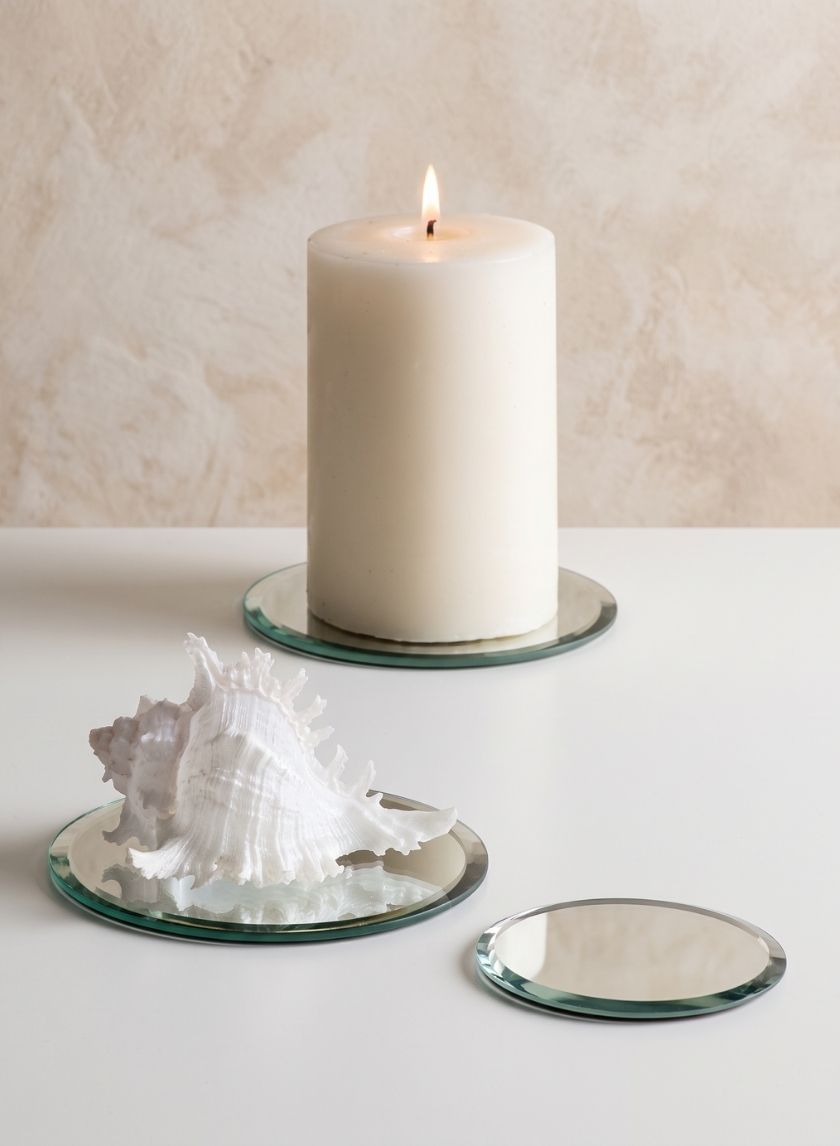 Round Table Glass Mirrors Decor Jamali Garden