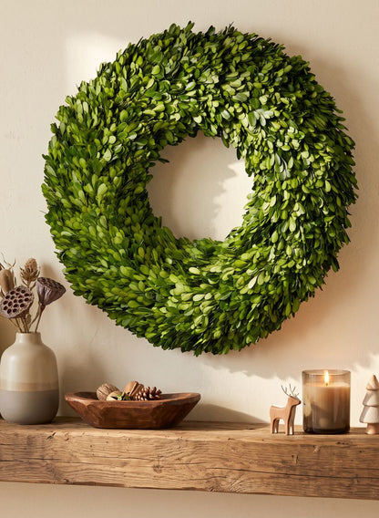 18in Wide Preserved Boxwood Wreath Decor Jamali Garden