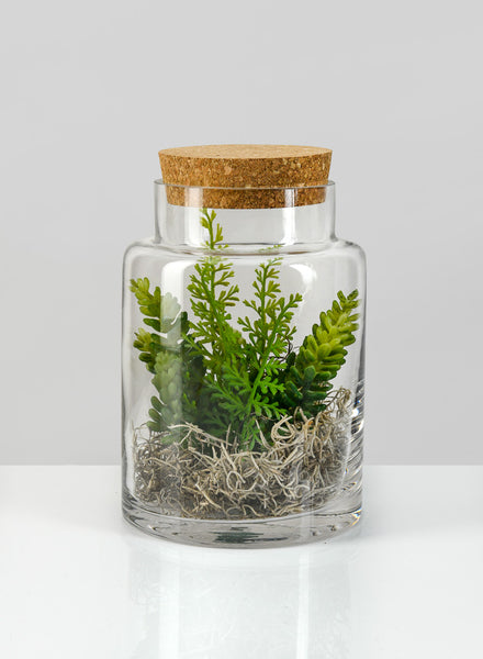 7.25in Tall Barra Glass Jar with Cork – Jamali Garden