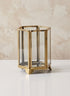 4in Tall Gold Hexagon Glass Tea Light Holder Decor Jamali Garden