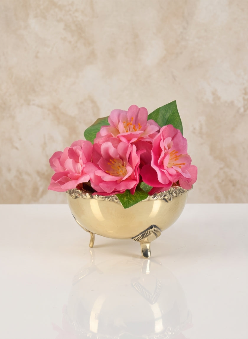 4.25in Wide Brass Polished Bowl Decor Jamali Garden