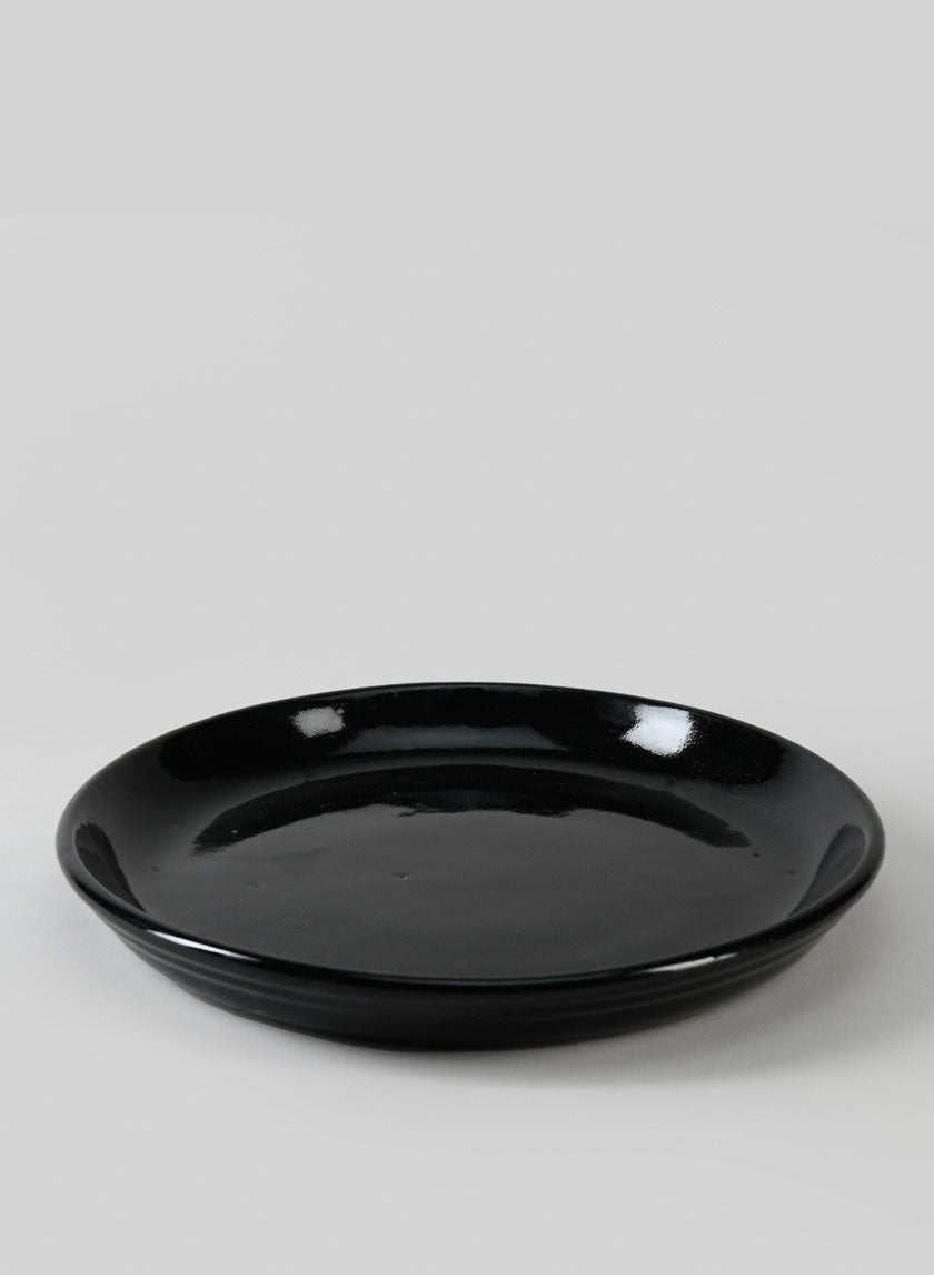 black ceramic plant saucer Glossy Black Ceramic Saucers