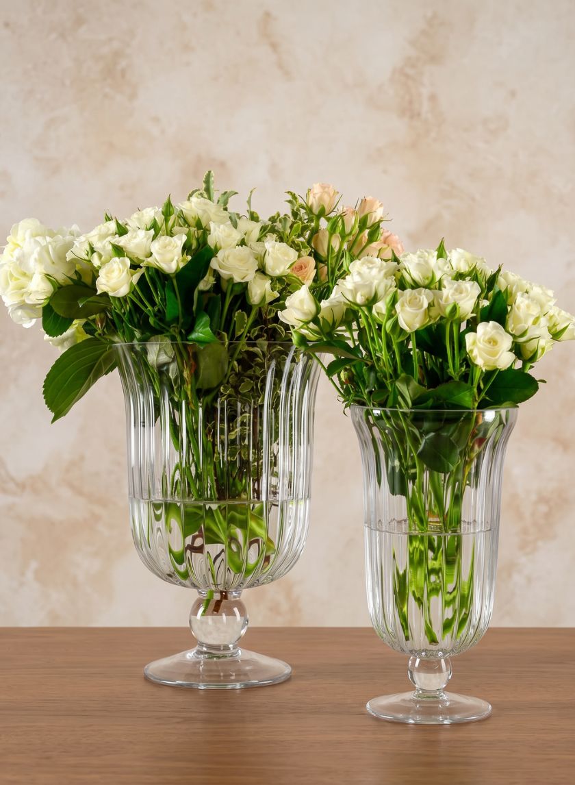 Versailles Pleated Glass Urn Decor Jamali Garden