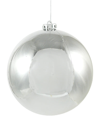 6in Round Shiny Silver Plastic Ornament Balls (150mm) Decor Jamali Garden