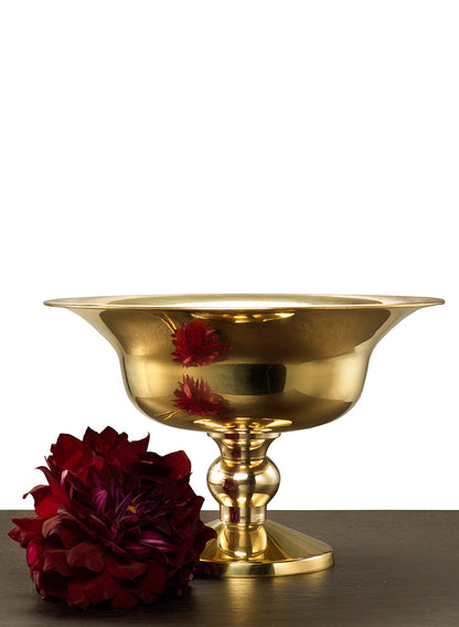10in Wide Polished Brass Urn Decor Jamali Garden