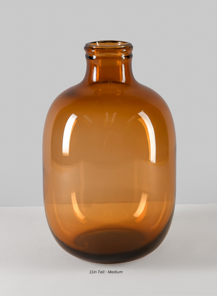 Mesquite Amber Bottle Vase Decor Jamali Garden Amber 11in Tall - Small EACH