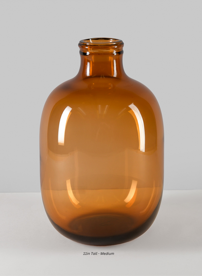 Mesquite Amber Bottle Vase Decor Jamali Garden Amber 11in Tall - Small EACH