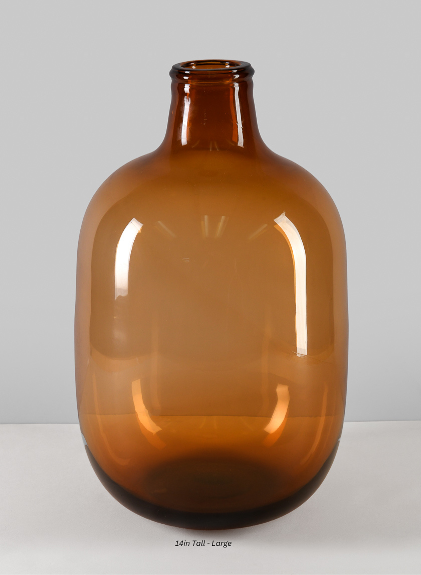 Mesquite Amber Bottle Vase Decor Jamali Garden Amber 14in Tall - Large EACH