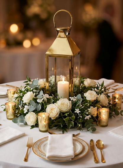 Gold Soho Stainless Steel Lanterns Decor Jamali Garden