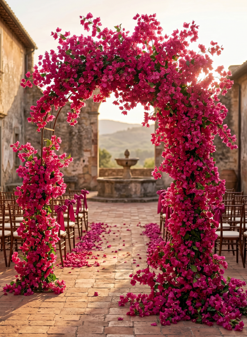 41in Long Fuchsia Bougainvillea Spray, Case of 12 Decor Jamali Garden