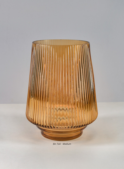 Tropez Amber Glass Vase Decor Jamali Garden Amber 9in Tall - Medium EACH