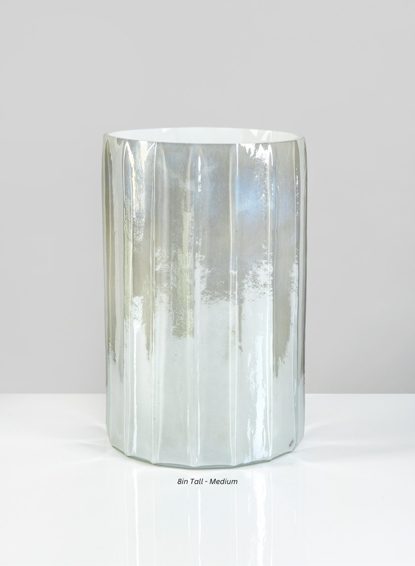 Norvege Pearl White Vase Decor Jamali Garden White 8in Tall - Medium EACH