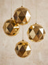 3in Round Shiny Gold Diamond Plastic Ornament Ball, Set of 4 Decor Jamali Garden