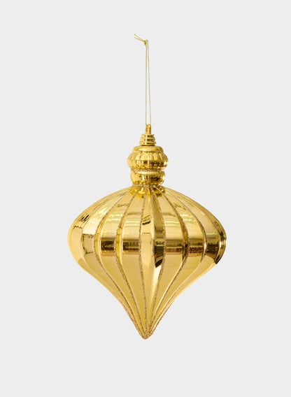 7in Gold Glittred Plastic Onion Ornament