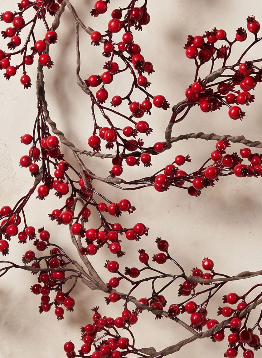 55in Long Red Berry Garland, Case of 6 Decor Jamali Garden