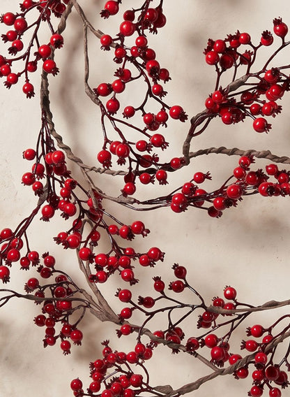 55in Long Red Berry Garland, Case of 6 Decor Jamali Garden