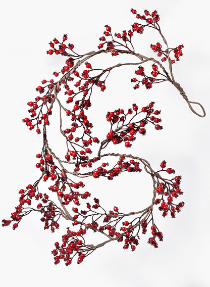 55in Long Red Berry Garland, Case of 6 Decor Jamali Garden