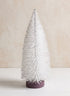 10in Tall White Glittered Tabletop Christmas Tree, Case of 12 Decor Jamali Garden