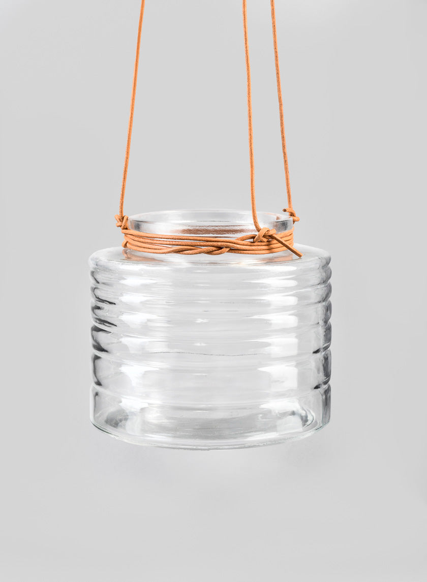 5in Tall Hanging Rippled Glass Vase Decor Jamali Garden