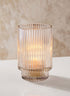 5in Tall Pleated Glass Votive Holder Decor Jamali Garden