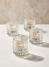 2.25in Tall Pleated Glass Tea Light Holder, Set of 4 Decor Jamali Garden