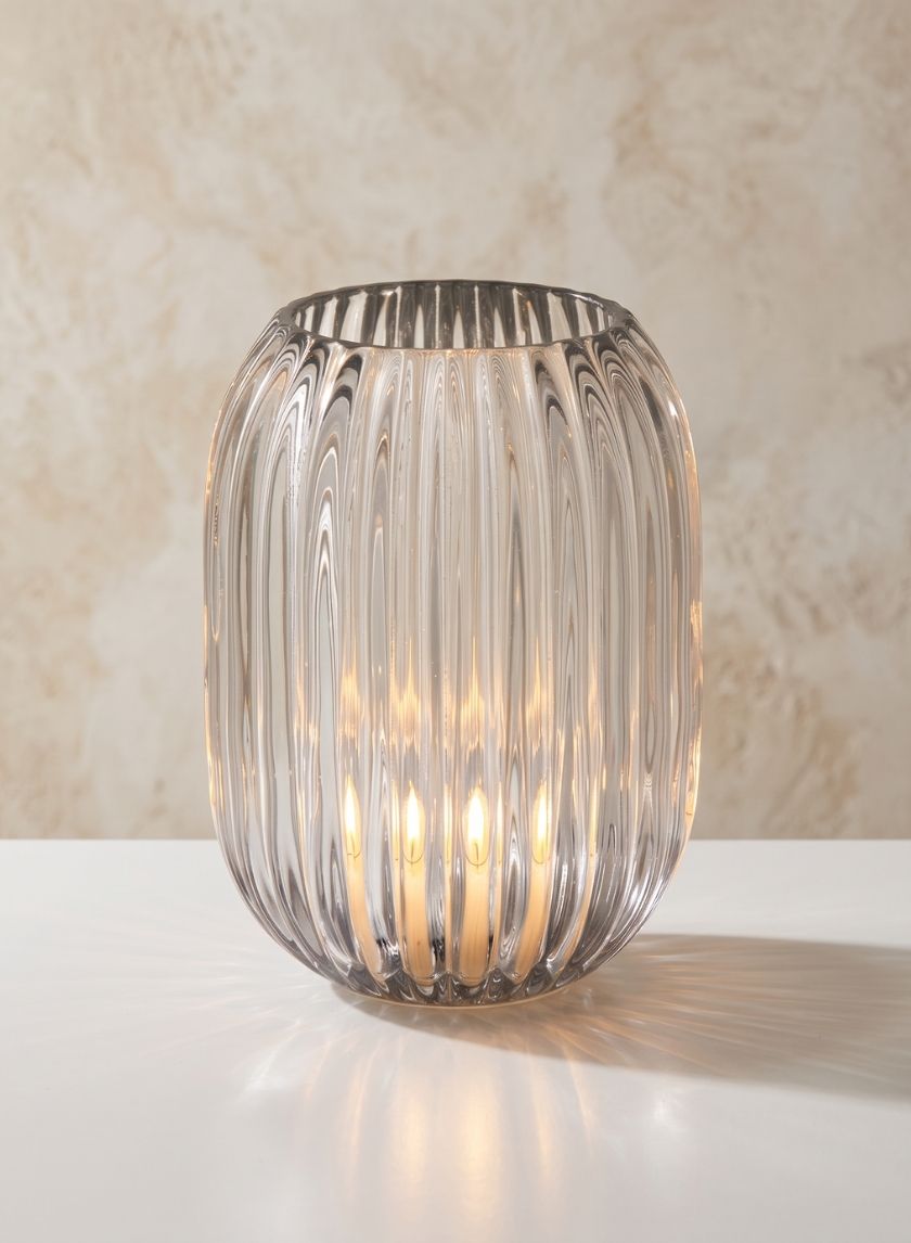 5in Tall Optical Clear Glass Votive Holder Decor Jamali Garden