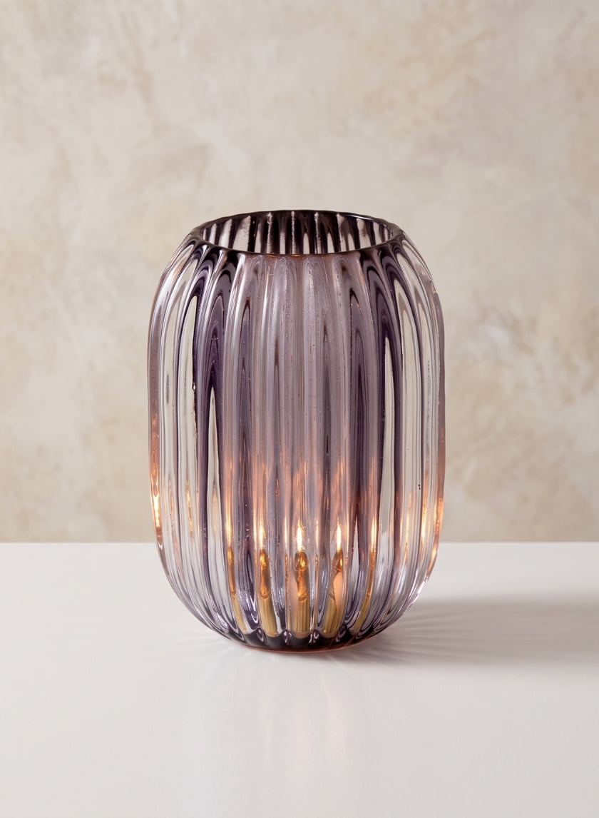 5in Tall Smoke Optical Glass Votive Holder Decor Jamali Garden
