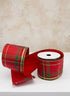 3.5in x 5 yards Holiday Red Velvet Wired Ribbon