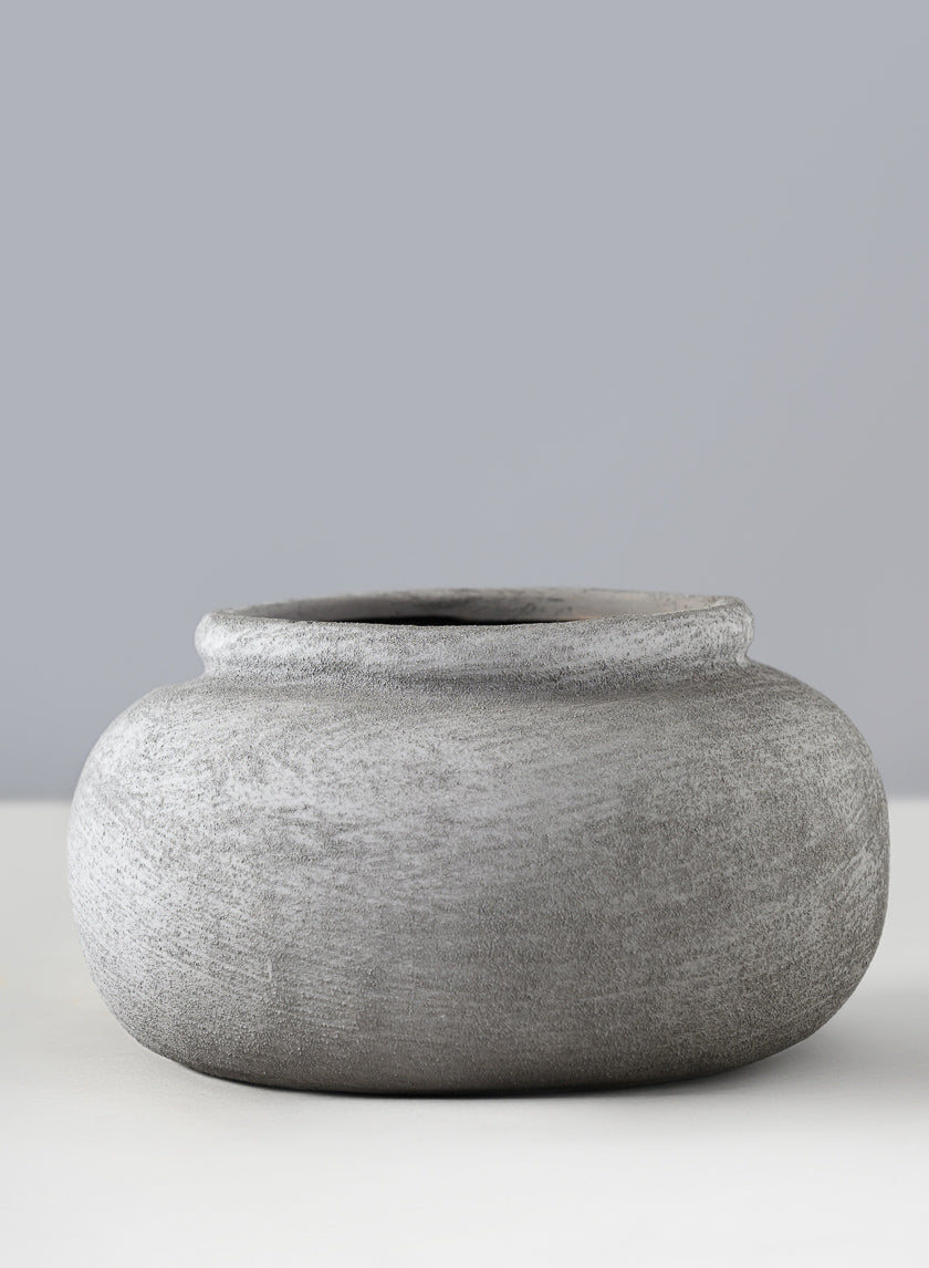 8in Wide Iquitos Venetian Grey Ceramic Bowl Decor Jamali Garden