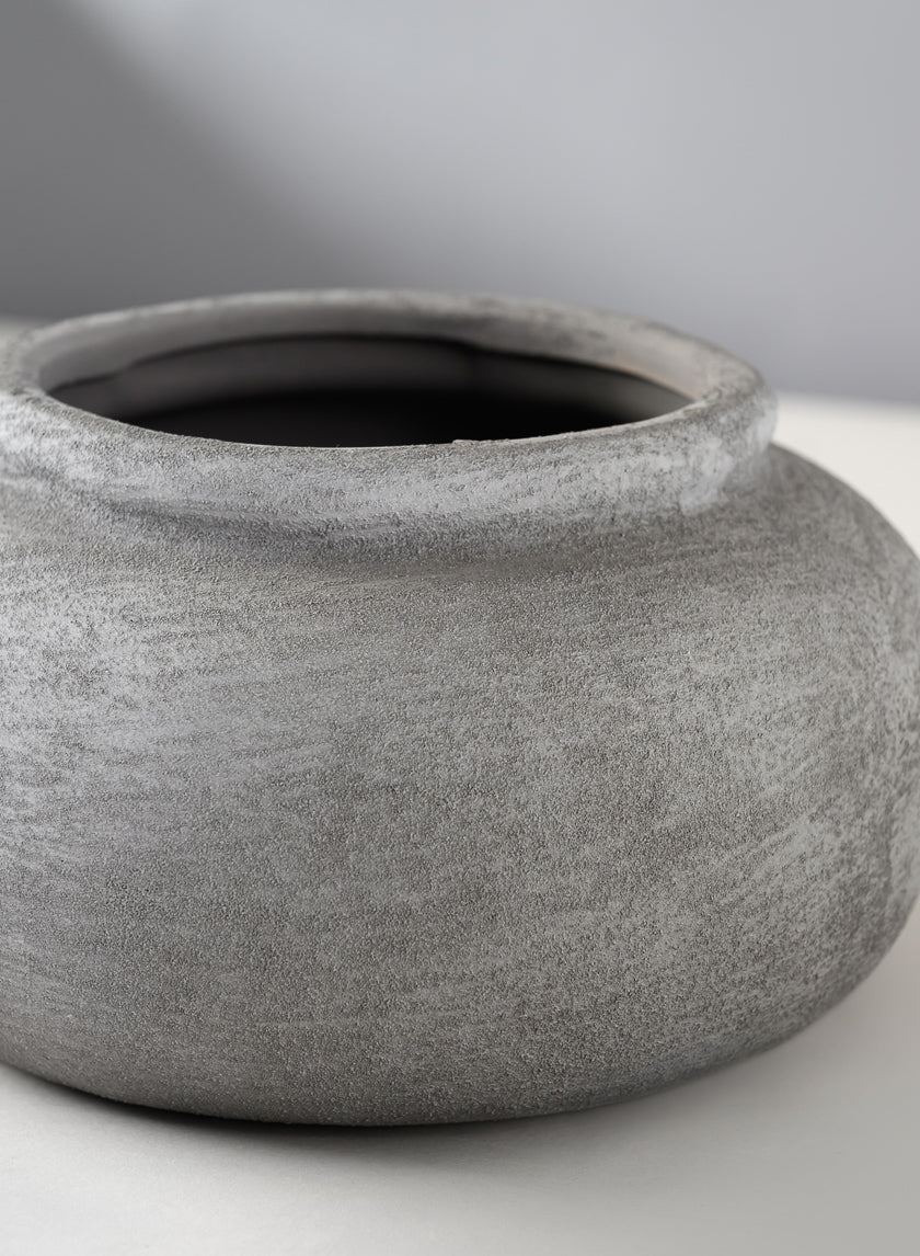 8in Wide Iquitos Venetian Grey Ceramic Bowl Decor Jamali Garden