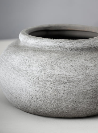 8in Wide Iquitos Venetian Grey Ceramic Bowl Decor Jamali Garden