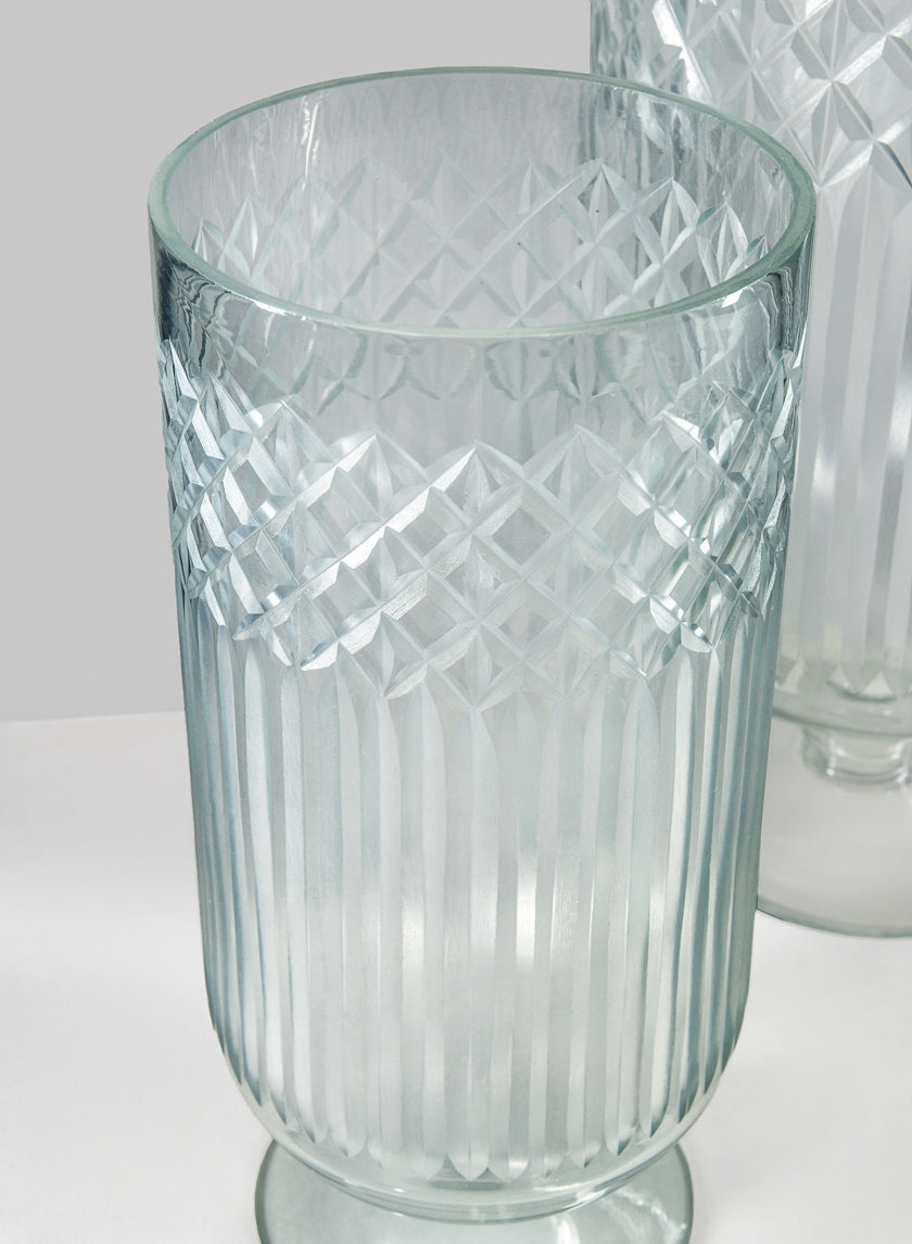 Harem Cut Work Hurricane Glass Vase Decor Jamali Garden