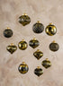 2.5in Wide Black Gold Antique Glass Ornaments, Set of 12 Decor Jamali Garden
