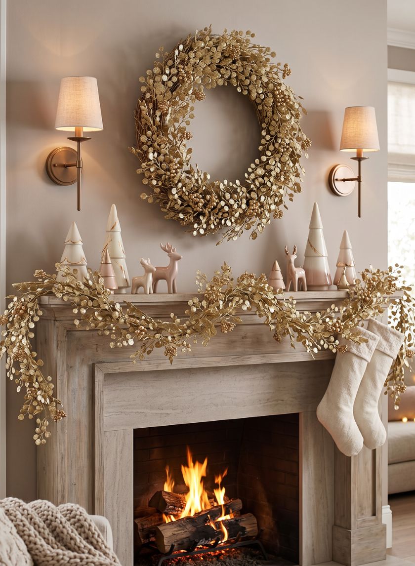 60in Long Gold Glitter Garland Decor Jamali Garden