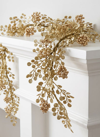 60in Long Gold Glitter Garland Decor Jamali Garden