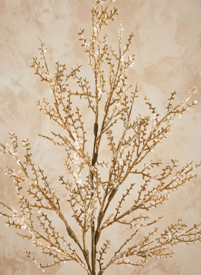 28in Long Gold Glitter Twig Spray Decor Jamali Garden